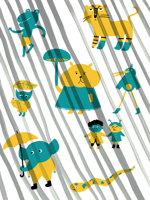 Rain Rain. Illustration for Maki minimag, the final version was changed quite a bit, but I like this