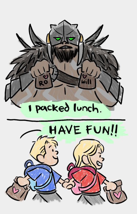 jacebeleren:i hope uncle garruk was there to say goodbye to will and rowan on their first day of sch