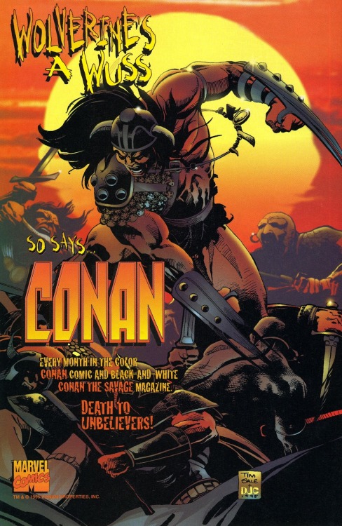 A very 90′s ad for Conan / Conan The Savage Art by Tim Sale