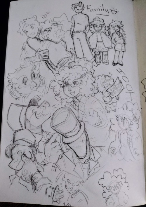 Some Traditional Doodles. Some Are Humanized Designs Of Frost, Hootsie, And Gricko Whilst The Others
