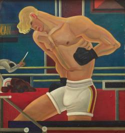 thunderstruck9:Gösta Adrian-Nilsson (Swedish, 1884-1965), Knockout, 1929. Oil on canvas, 46 x 44 cm.