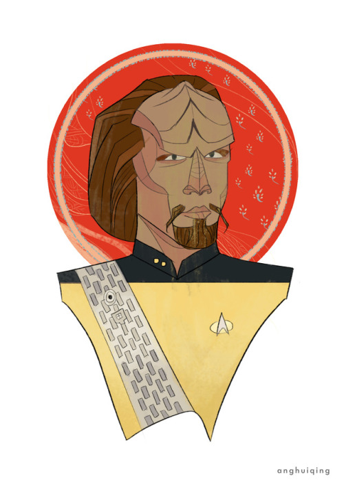 chickensaredoodling:The whole set compiled in one post. TNG characters in portrait styles inspired b