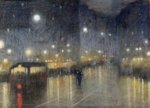 G. BUGIVAL, SPLIT NIGHT pastel on paper, 39,7x55 cm.