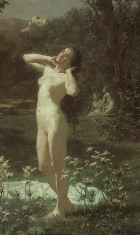 mysteriousartcentury:Julius Schmid (1854-1935), Wood nymphs in the moonlight, oil on canvas, 86.3 x 