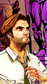  Bigby Wolf adjusting his tie  