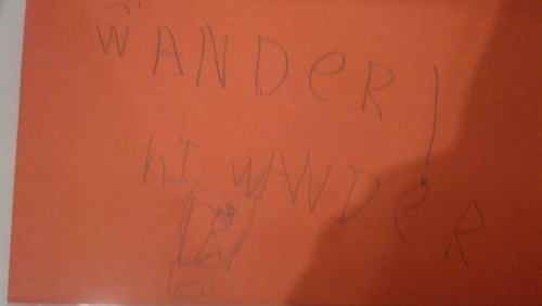 I was helping my cousin write Halloween cards, and she had me write one for Wander and Lord Hater (t