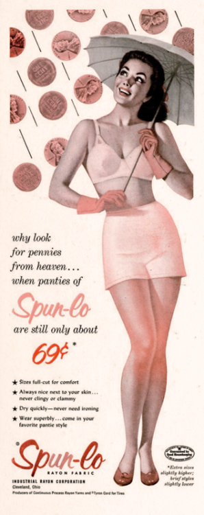 Spun-Lo, 1953Adjusted for inflation, these panties would cost you $6.25 a pair today.