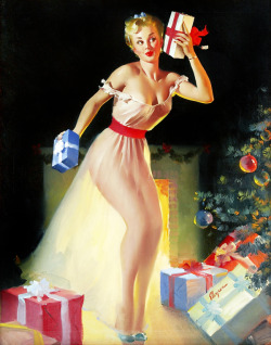 vintagegal:   “A Christmas Eve” by Gil Elvgren, 1954  