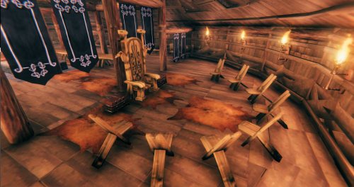 My biggest Valheim build to date - a meadhall. 12 units wide, 22 units long, 6 units high. Test buil