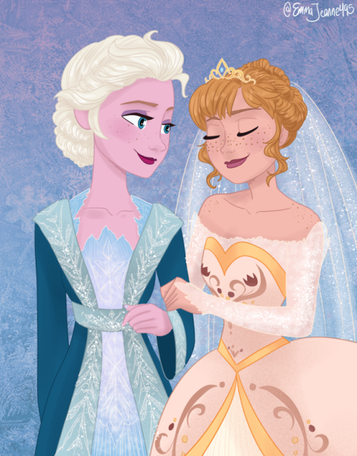 wheres-annes-art: Elsa would definitely be the one to walk Anna down the aisle if there’s a Kr