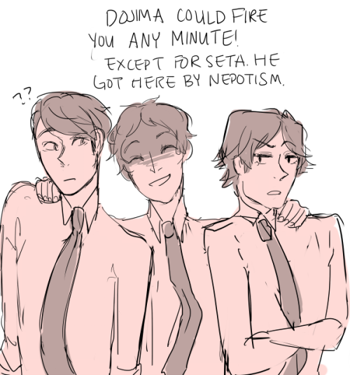 eggchef:persona 4 office au…… souji is the new kid in the office and meets a lot of weird coworkers