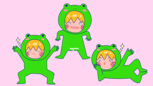 please accept this silly doodle of naruto in a frog suit