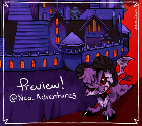 heres a preview of my piece for the neopian adventures zine! i did the darigan citadel will link to