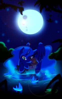 projectrobert:lunarphoenix:  Luna Pond by Camaine  Luna ^w^  &lt;3