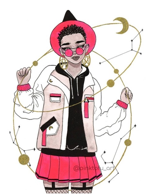 Inktober day 23Another one for #fashionwitchtober! The prompt was “Harajuku style”