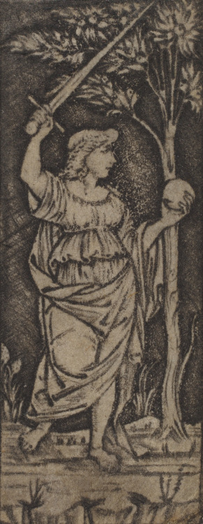 Allegorical Figure: Woman with Sword and Sphere by Francesco Francia or Peregrino da CesenaItalian, 