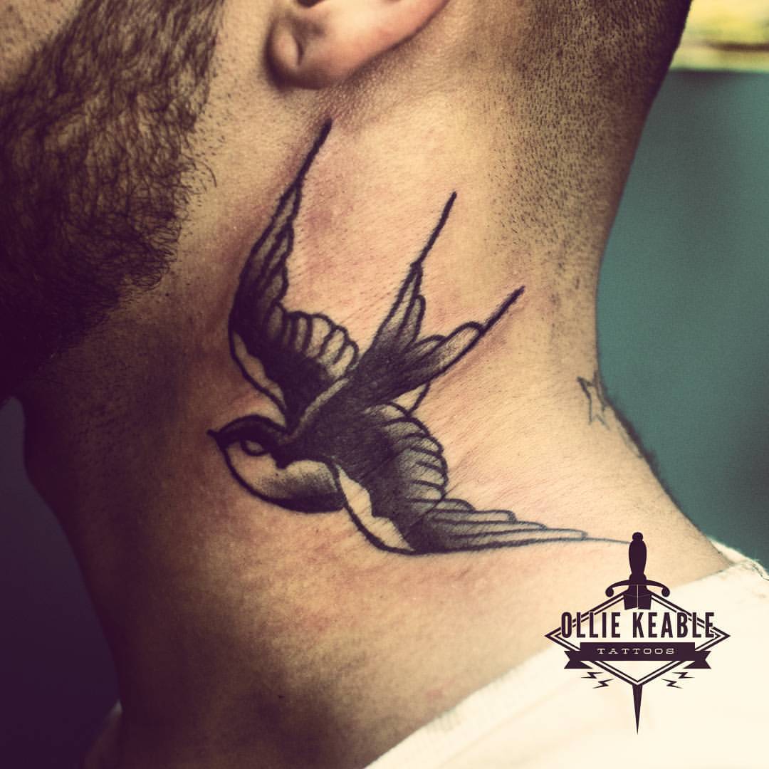 Flying Bird neck Tattoo finished Fun Fact Birds symbolize independence  and freedom as well as peace optimism and happiness  Did you know  Many  By TRINI INK TATTOO STUDIO  Facebook