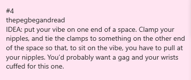 🎈 🎀🎈Birthday challenge update 🎈🎀🎈Birthday challenge continues so after my morning edging I decided to go with a task left by @thepegbegandread to edge while riding on one of my vibes while my nipples were clamped and tied to something.