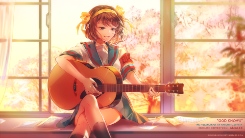 Another late post ack. The Haruhi illustration I drew for AmaLee&rsquo;s &lsquo;God Knows&rsquo; Eng