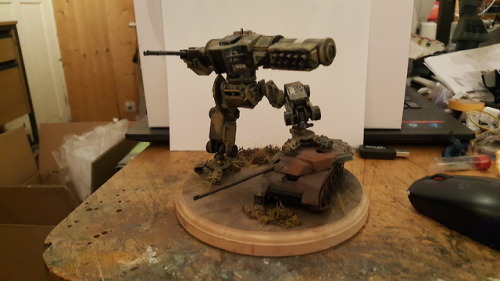 nicolemakes: Here is my model of an Argus, loosely based on the one from Mechwarrior 4. The diorama 