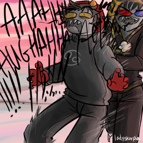 ladyskorpia:      KARKAT: !@#$%^& KARKAT: WHAT THE ACTUAL FUCK, SHITWAD?! SOLLUX: *cough* 2uck…iit…    Sollux, you diick.
