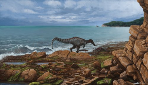 Baryonyx, Jack Mayer Wood, 2020The cold beating of the water on the rocks is the only sound of the m