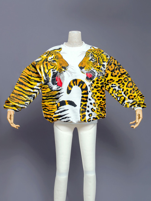 japanesefashionarchive:Kansai Yamamoto (山本寛斎) tigers embroidered sweatshirt, 1980s.