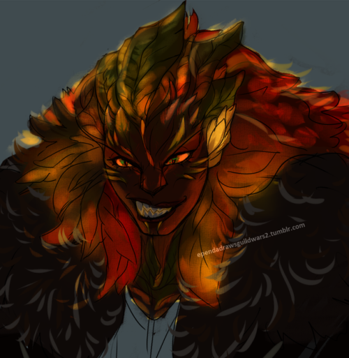 ependadrawsguildwars2: In the spirit of fall, Sylvari Toska! Skin: Flexible bark Glow: Yellow with a hint of orange. cent: Cinnamon, Slight tobacco hint from smoking. Ears: plum blossom Her bite is worse than her bark. 