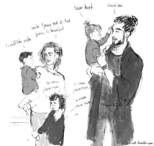 blvnk-art:an ordinary morning with his family was enough to make Harry emotional, especially when th