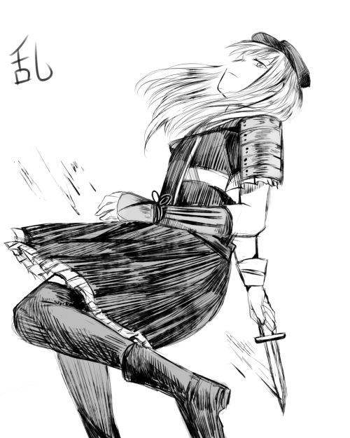 shunisnotamused:  i draw many swords part 6 - i compiled the ones i draw b/w with this sort of style and poses. 