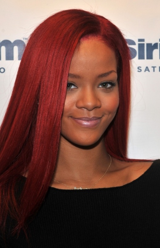 phuckwhattheythink:  Can we get another era of red hair Rihanna? Please and thank