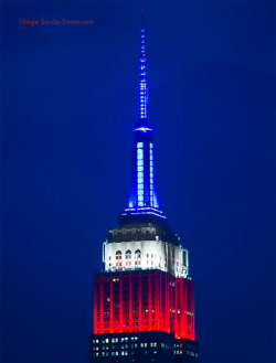  The Empire State Building is shining red,