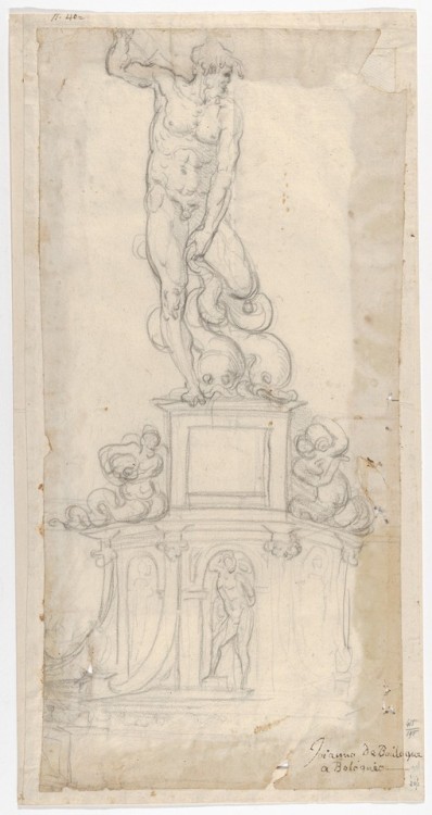 Study for a sculpture of Neptune by Giambologna black chalk on paperMetropolitan Museum of Art