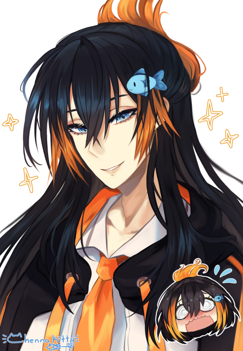 Petra said she likes pretty 2d boys with long hair and so my hand slipped