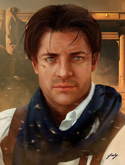 hulia-711:First time Drawing Brendan Fraser. Always loved the Mummy movies, and I mean 1 & 2 :D 