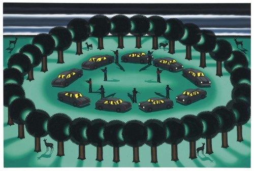 thunderstruck9:Roger Brown (American, 1941-1997), Surrounded by Nature, 1986. Oil on canvas, 48 x 71