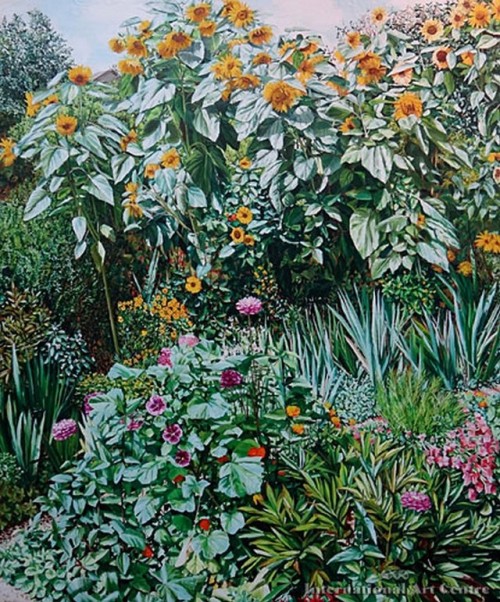 Monet’s Garden  -   Karl Maugham, 1995.New Zealander,b.1964-Oil on canvas, 200 x 160 cm