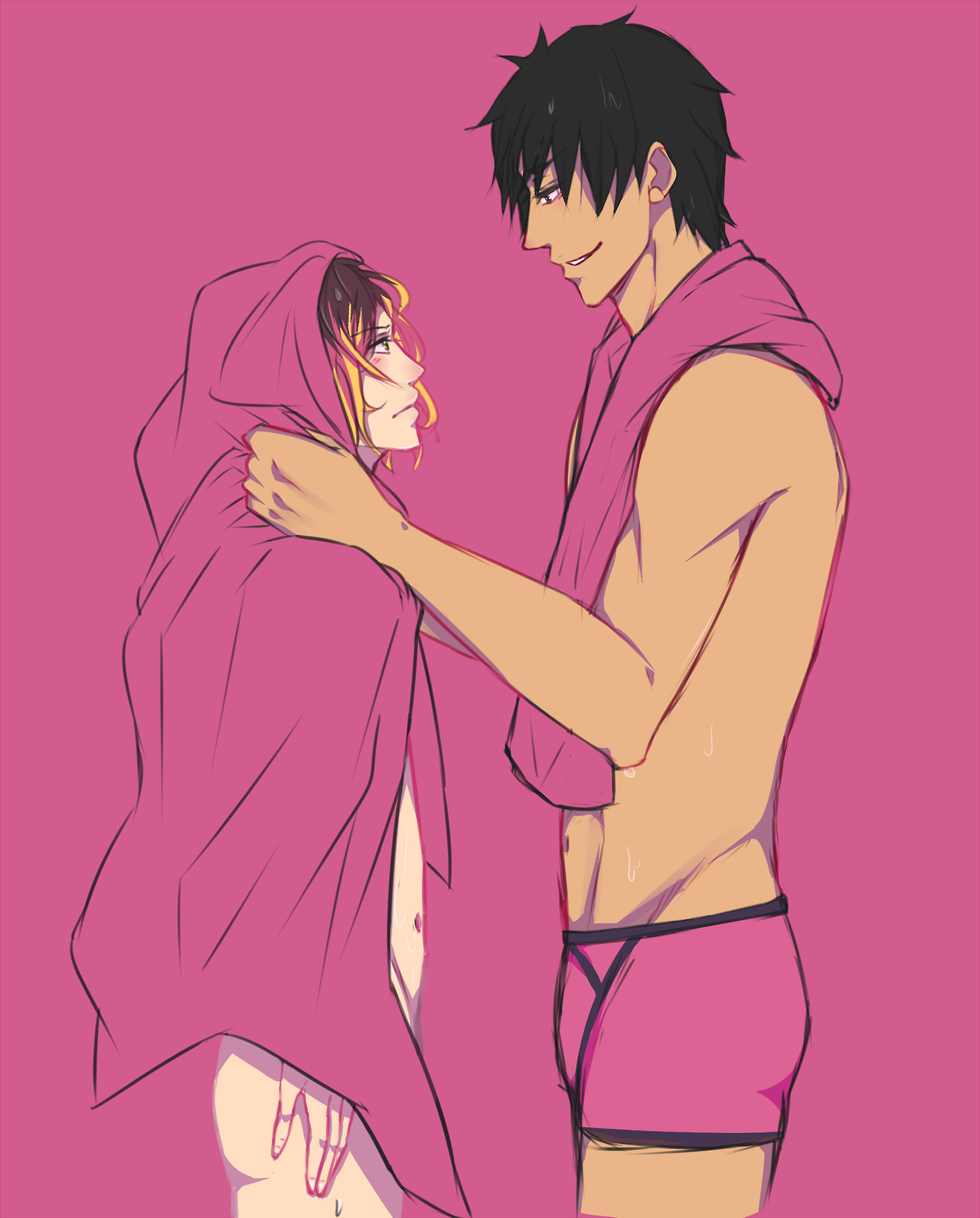 applepiedawn:Kenma likes to walk around naked after baths but Kuroo always dries