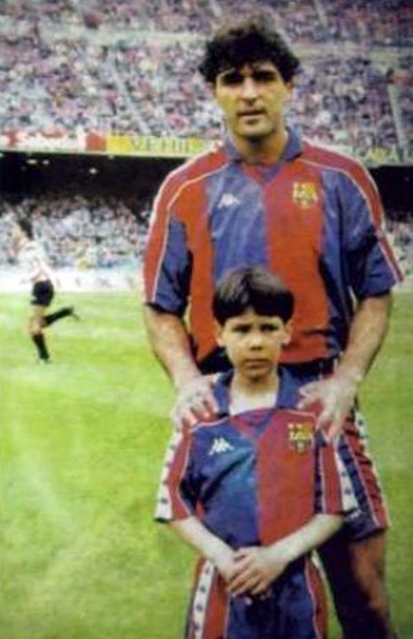 la famille Nadal à l’époque où Rafa était fan du Barça, il a depuis retourné sa veste