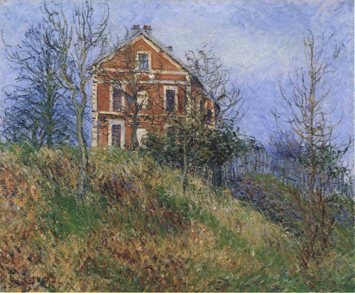 gustave-loiseau:Red House Near Port Marly, Gustave Loiseau