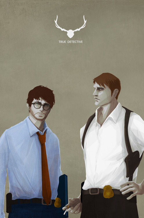  illustration by 45cave : Crossover Hannibal x True Detective. 