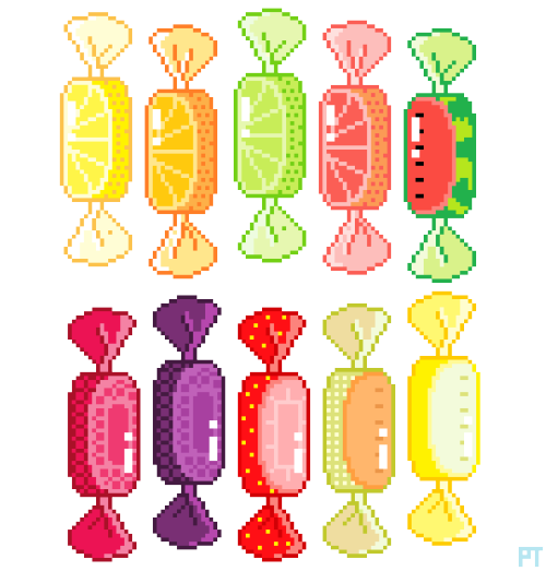 pixelins:fruity candies, never posted this big version for some reason 