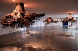 asylum-art:  Organic tree chandeliers By Giuseppe Licari  Giuseppe Licari created a network of extended tree roots hanging from the ceiling like organic chandeliers. He was born in 1980 in Erice, Sicily. He studied Painting at the Academy of Fine Arts