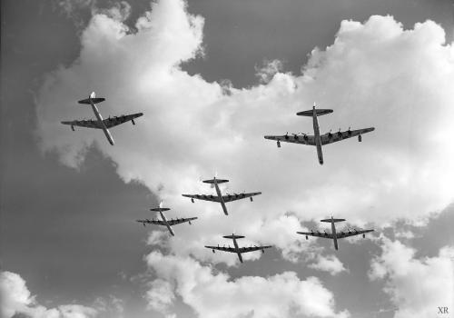 redarmyscreaming:  The Convair B-36 “Peacemaker” is a strategic bomber built by  Convair and operated by the United States Air Force from 1949 to 1959.  The B-36 is the largest mass-produced piston-engined aircraft ever  built.