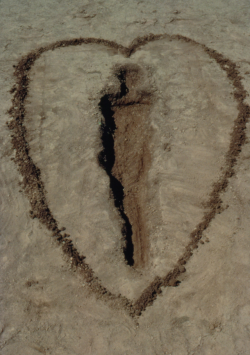 sculptores: Ana Mendieta - Silueta in sand