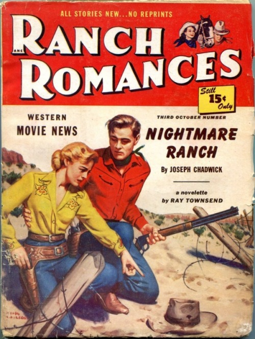 western-pulp-and-paperback: pulpcovers: Nightmare Ranch bit.ly/2y8iuI5 Ranch Romances - Oct. 