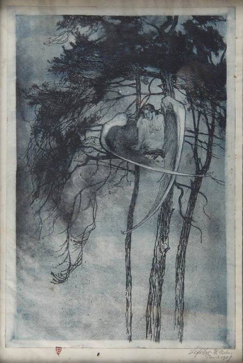 blackpaint20:Wilhelm Lefèbre  -Nightbird -1908