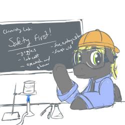 Tumblrpon High thing-y. So it&rsquo;s like where you put yourself as a student or faculty member right?  Fuze, the chemistry lab technician.  Just a quick little doodle.  Remember, safety first!