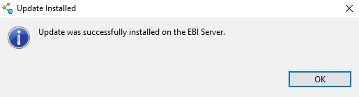 Update to EBI Clarify Server was Successful