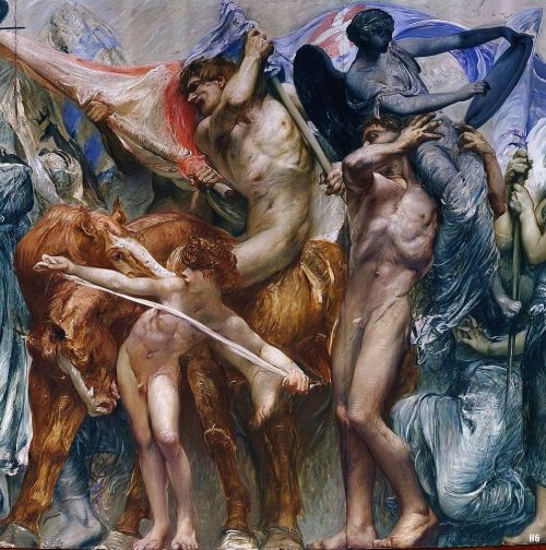 hadrian6:      Detail : Allegories of the History of Italy. Giulio Aristide Sartorio. Italian 1908-1913. encaustic on canvas.  http://hadrian6.tumblr.com         